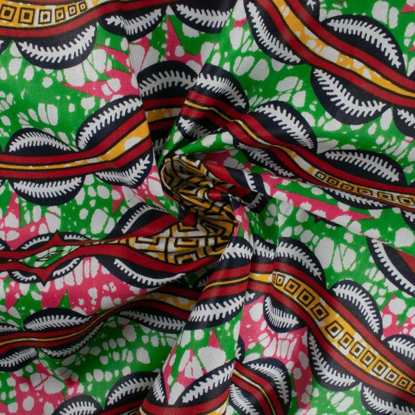 African Print - Abstract - Green   Pink Discount