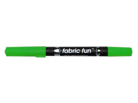 FABRIC FUN Dual Tip Fabric Marker - Fluorescent Green For Sale