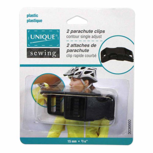 UNIQUE SEWING Contoured Parachute Buckle - Plastic - 15mm (5 8 ) - Black - 2 pcs Online Sale