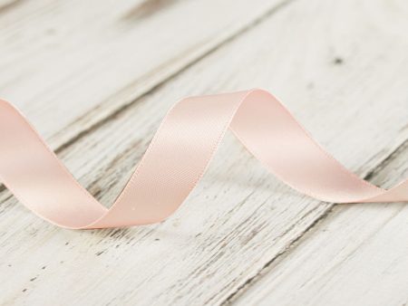 16mm Double Faced Satin Ribbon - Soft Pink For Discount