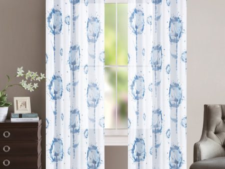 Grommets curtain panel - Sheer - Dandelion - Sky - 52 x 96   Sale