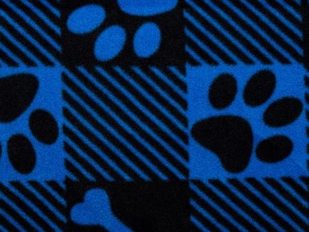 Anti Pill Fleece Print - FRESH - Buffalo paws - Blue Online Sale