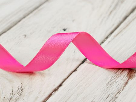 16mm Double Faced Satin Ribbon - Bright Pink For Cheap