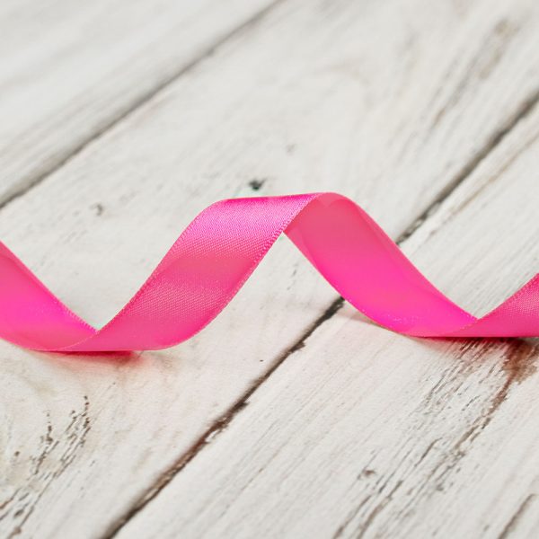 16mm Double Faced Satin Ribbon - Bright Pink For Cheap