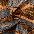 African Metallic Print - Cercles   Rectangles - Tangerine Fashion