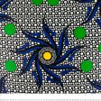 African Print - Cercles   Flowers - Blue Online Hot Sale