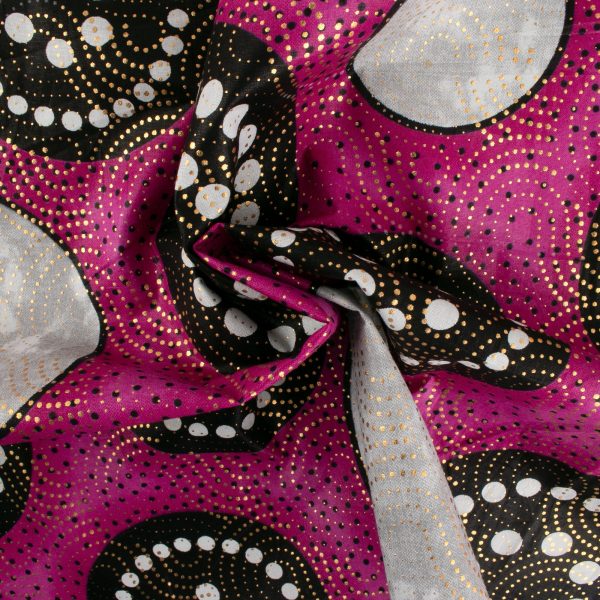 African Metallic Print - Cercles - Pink Hot on Sale