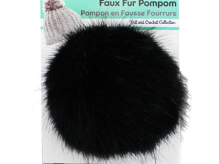 Faux fur pom pom - Black Cheap