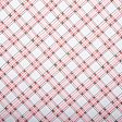 Printed Cotton - HOLIDAY GREETINGS - Diagonal plaids - White on Sale