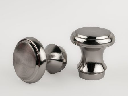 Metal finial for 19mm rod - Newton - Brushed Silver Online Hot Sale