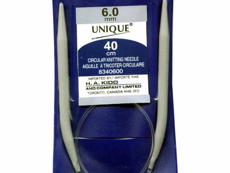 UNIQUE KNITTING Circular Knitting Needles 40cm (16 ) Aluminum - 6mm US 10 For Sale