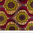 African Print - Waves   Flowers - Orange on Sale