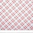 Printed Cotton - HOLIDAY GREETINGS - Diagonal plaids - White on Sale