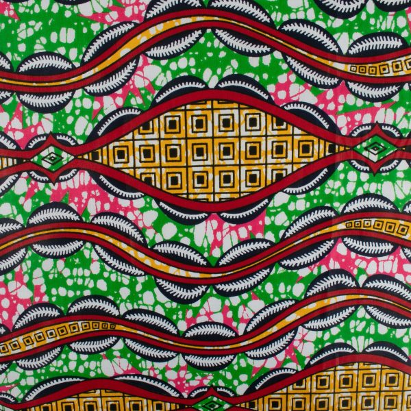 African Print - Abstract - Green   Pink Discount