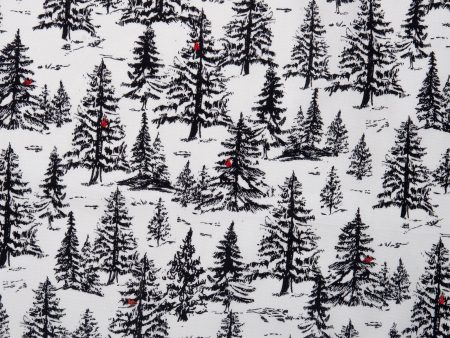 Winter Toile Print - Firs - Black Supply