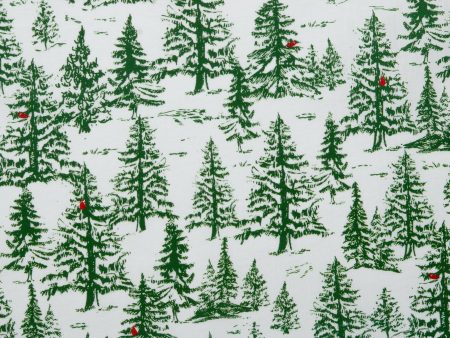 Winter Toile Print - Firs - Green Online Sale