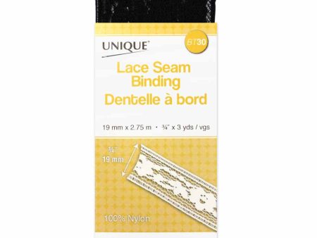 UNIQUE Lace Seam Bind 2.75mBlack 001 Online now