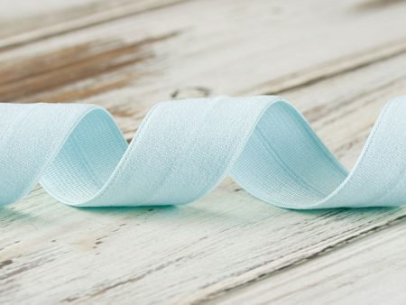 25mm Foldover Elastic - Light Blue Supply