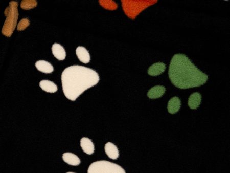 Anti Pill Fleece Print - FRESH - Colourful paws - Black   Neutral Online