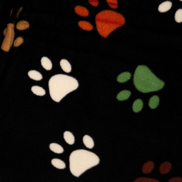 Anti Pill Fleece Print - FRESH - Colourful paws - Black   Neutral Online