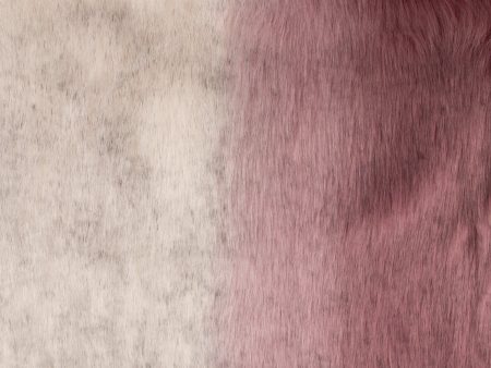 Luxury Faux Fur - Two tones - White   Dusty pink For Discount