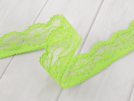 24mm Frilled Lace - Lime Hot on Sale