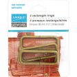 UNIQUE SEWING Rectangle Rings - 38mm (1½ ) - Antique Gold - 4 pcs. For Cheap