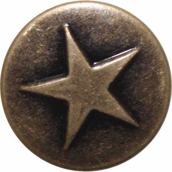 UNIQUE SEWING Jean Buttons No Sewing - Antique Copper Large Stars - 6pcs. - 17mm (⅝ ) Online Hot Sale