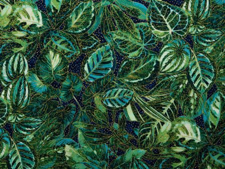 ULTIMATE - Cotton print - Leafs - Green For Cheap