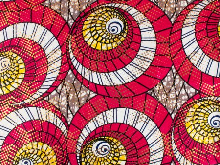 African Metallic Print - Cercles - Red on Sale