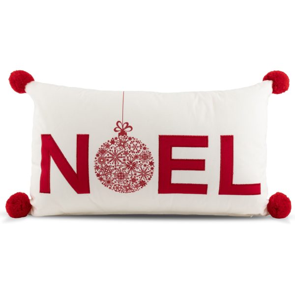 Decorative cushion cover - Noel Ornament - White - 11 x 20   For Cheap