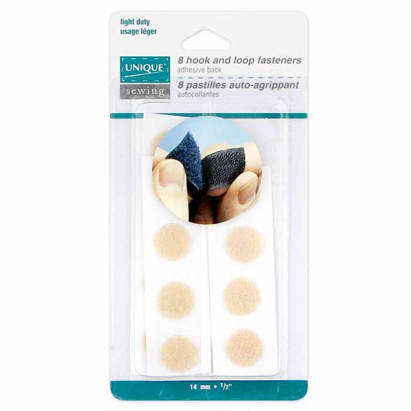 UNIQUE SEWING Light Self-Gripping Fasteners Dots - Small 14mm (½ ) - Beige - 8 sets For Cheap