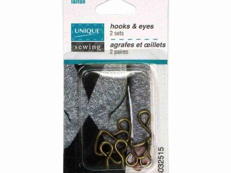 UNIQUE SEWING Hooks & Eyes Antique Black - 9mm (⅜ ) - 2 sets For Cheap