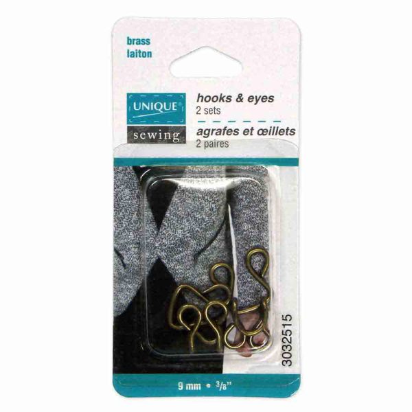 UNIQUE SEWING Hooks & Eyes Antique Black - 9mm (⅜ ) - 2 sets For Cheap