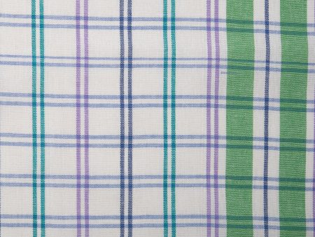 Tea Towelling - JACQUARD - Plaids - Green   Purple on Sale