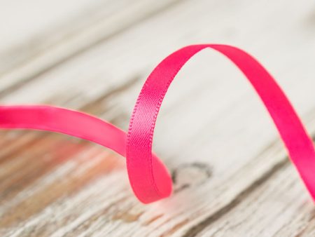 6mm Double Faced Satin Ribbon - Bright Pink on Sale