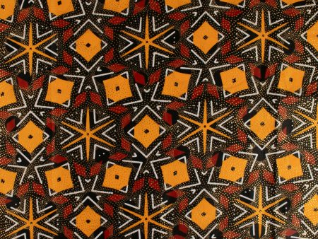 African Metallic Print - Abstract - Red   Yellow on Sale