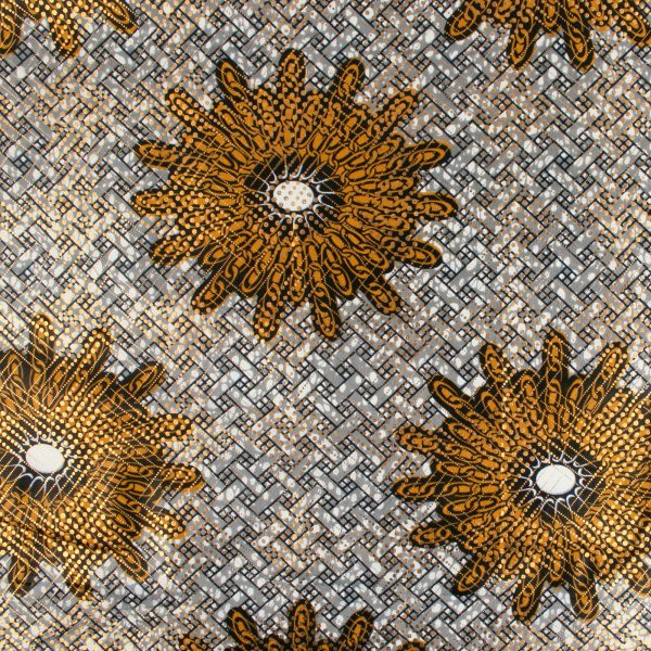 African Metallic Print - Trellis - Grey   Yellow Supply