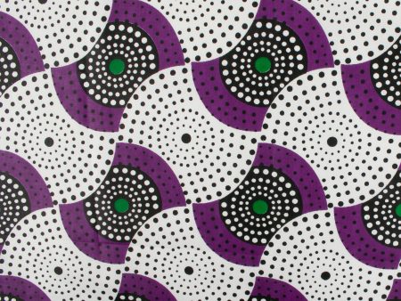 African Print - Waves - Purple   Green Hot on Sale