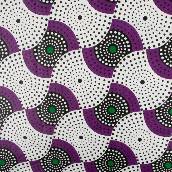 African Print - Waves - Purple   Green Hot on Sale