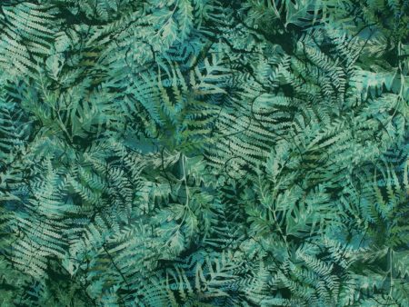 ULTIMATE - Cotton print - Leafs - Medium green Supply