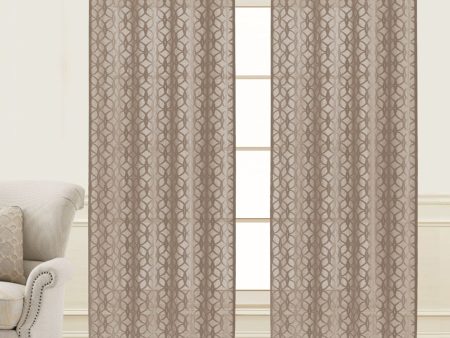 Grommets curtain panel - Sheer - Circle - Taupe - 52 x 96   Online now