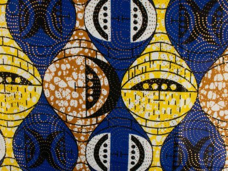 African Metallic Print - Oblong - Blue   Yelow Online