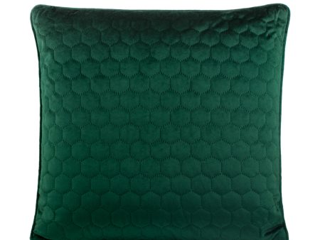 Decorative feather cushion  - Luxe quilted - Emerald - 20 x 20   Online Hot Sale