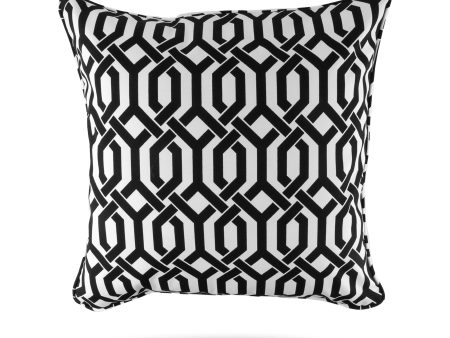 Decorative Outdoor Cushion Cover - Bombay - Monstera Trellis  - Black - 18 x 18in on Sale