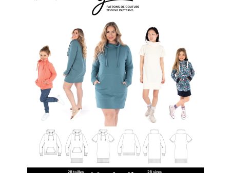 NATHALIE Wrap funnel neck sweatshirt and tunic Hot on Sale