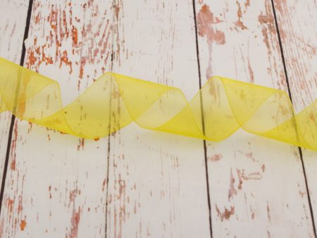 38mm Organza Ribbon - Lemon For Discount