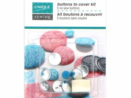 UNIQUE SEWING Buttons to Cover Kit with Tool - size 20 - 13mm (½ ) - 5 sets For Sale