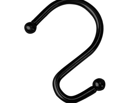 Metal Double Hooks 12pk - Black Online Sale