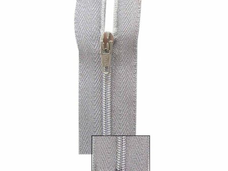 VIZZY Metallic One-Way Separating Zipper 50cm (20″) - Metallic Silver - 1701 Fashion